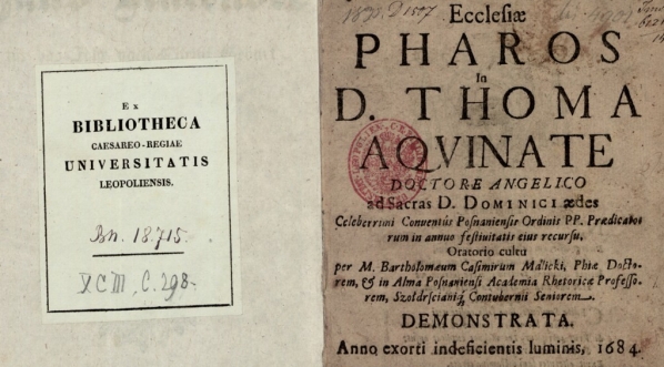  Bartłomiej Kazimierz Malicki "Inextingvibilis Ecclesiae Pharos in D. Thoma Aqvinate..." (strona tytułowa)  