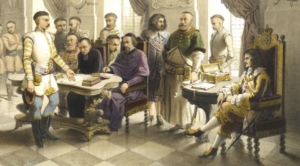  "Obrazy z Pamiętników J. C. Paska - Posłuchanie u króla."  