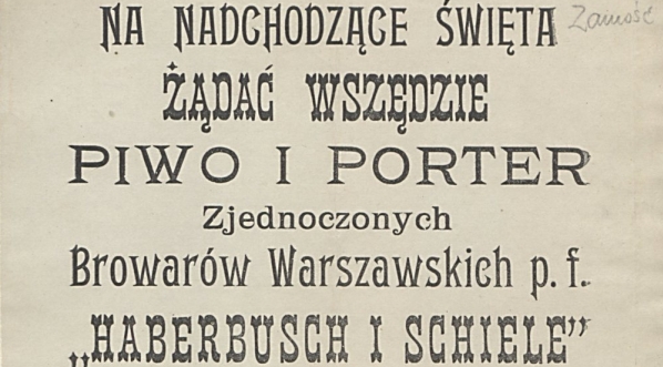  Ulotka promocyjna browaru Haberbusch i Schiele (lata dwudzieste XX w.)  