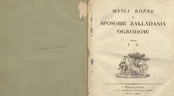  (Izabela) Elżbieta Czartoryska "Myśli różne o sposobie zakładania ogrodów" (strona tytułowa)  