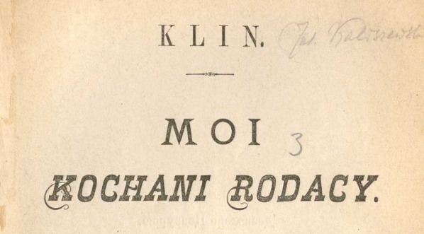  Julian Kaliszewski "Moi kochani rodacy" (strona tytułowa)  