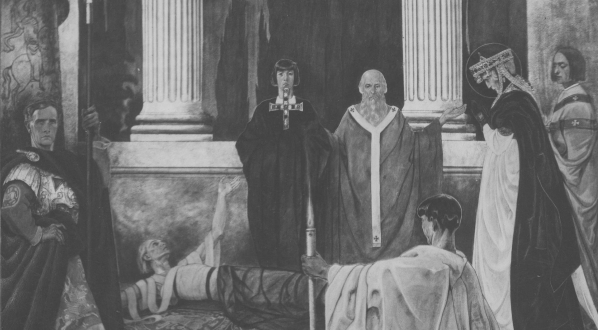  Obraz artysty malarza Jana Henryka Rosena "Znalezienie Krzyża Świętego" przeznaczony do głównego ołtarza kościoła w Przytyku pod Radomiem.  