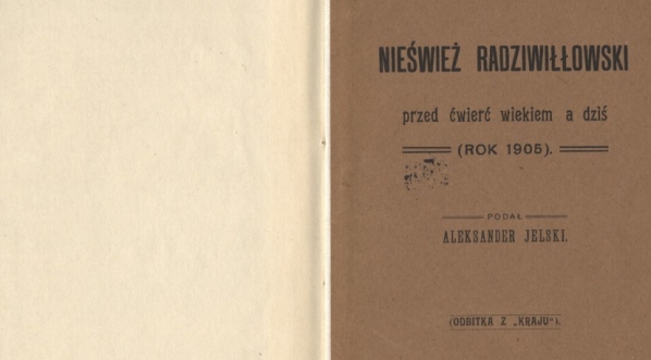  Aleksander Jelski "Nieśwież Radziwiłłowski przed ćwierć wiekiem a dziś : (rok 1905)" (strona tytułowa)  