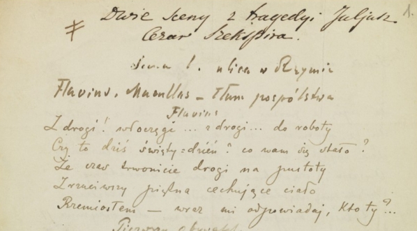  Cyprian Kamil Norwid, dwie sceny z tragedii "Juliusz Cezar" Szekspira [przekład] (rękopis, strona tytułowa, 1855 r.)  