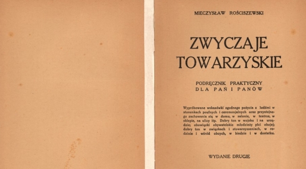  Mieczysław Rościszewski [Bolesław Londyński] "Zwyczaje towarzyskie : podręcznik praktyczny dla pań i panów" (strona tytułowa)  