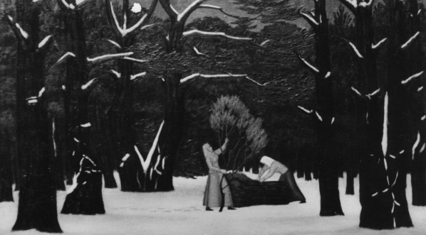  Obraz Szczęsnego Rutkowskiego "Zbieranie chrustu".  