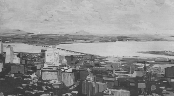  Obraz Szczęsnego Rutkowskiego "Ogólny widok Montrealu".  