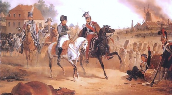  Napoleon i Józef Antoni Poniatowski podczas bitwy pod Lipskiem  