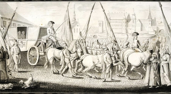  Wjazd Kajetana Sołtyka biskupa krakowskiego książęcia siewierskiego na zamek krakowski do kościoła katedralnego roku 1759  