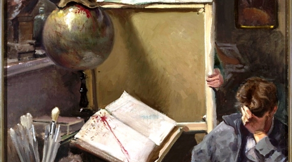  "Scena w pracowni malarskiej. Wizja artysty" Józefa Rapackiego.  