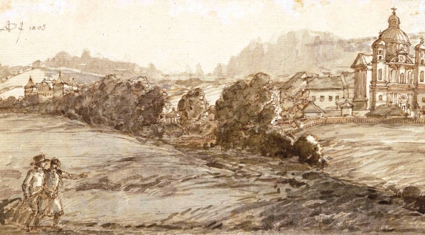  "Widok kościoła św. Piotra i Pawła na Antokolu" Aleksander Orłowski.  