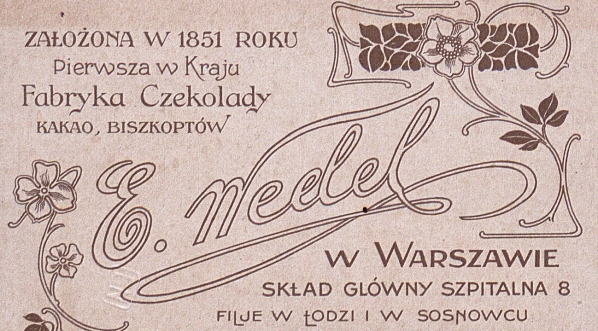  Anons firmowy fabryki czekolady E. Wedel.  