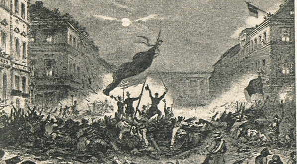  "Walka na barykadach przy ulicy Szerokiej w Berlinie 18 marca 1848 r."  