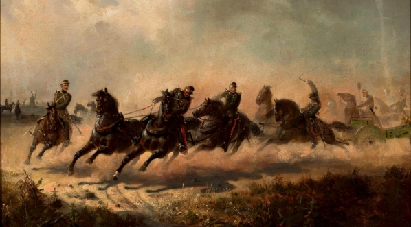  "Szarża rosyjskiej artylerii konnej" (lub "Artyleria konna najeżdżająca na pozycje") Maksymiliana Gierymskiego.  