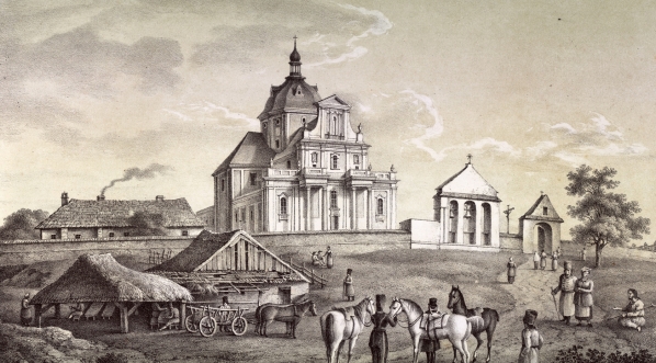  "Widok kościoła Milatyńskiego słynącego odpustami w Cyrkule Złoczowskim" Antoniego  Langego.  