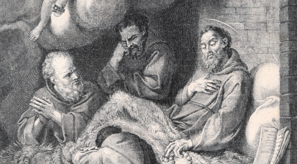  "Chorego S. Franciszka aniołowie rozweselają muzyką niebiańską".  