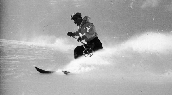  Bronisław Czech na stoku.  