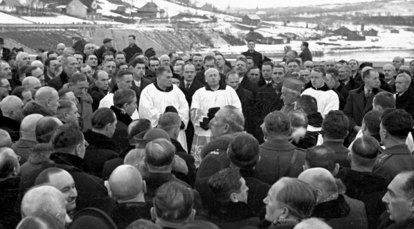  Poświęcenie zapory wodnej na Sole w Porąbce 13.12.1936 r.  