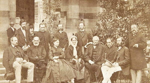  Konrad Machczyński z grupą osób w Kissingen w 1868 roku.  