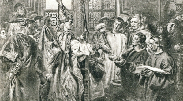  "Jan Długosz nominowany arcybiskupem lwowskim (1480)" Jana Matejki.  