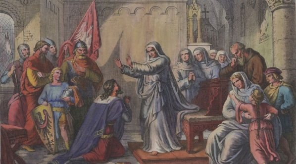  "S. Jadwiga wyprawia syna przeciw Tatarom".  