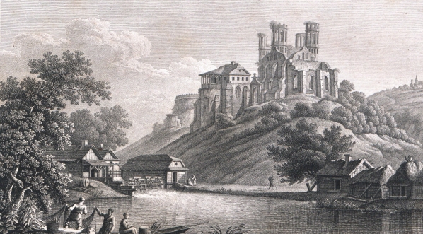  "Rozwaliny Zamku w Ostrogu. Rysował Profesor Vogel w Warszawie.  Sztychował Hammer w Dreźnie".  