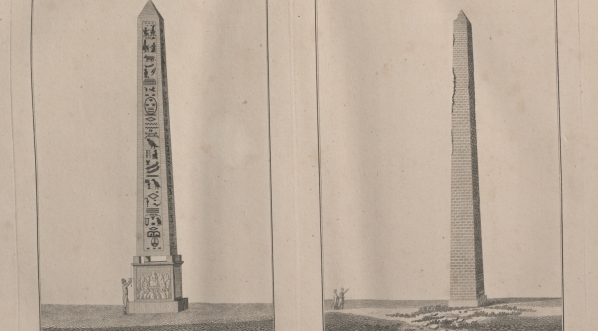  "Obelisk granitowy na Atmeydanie.  Obelisk marmurowy na Atmeydanie.  Szkicował  E.R.  Sztychował Hoessel w Berlinie".  