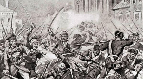  "Niemiec, Moskal, nie osiędzie, gdy jąwszy pałasza, hasłem wszystkich wolność będzie i ojczyzna nasza" Juliusza Kossaka.  