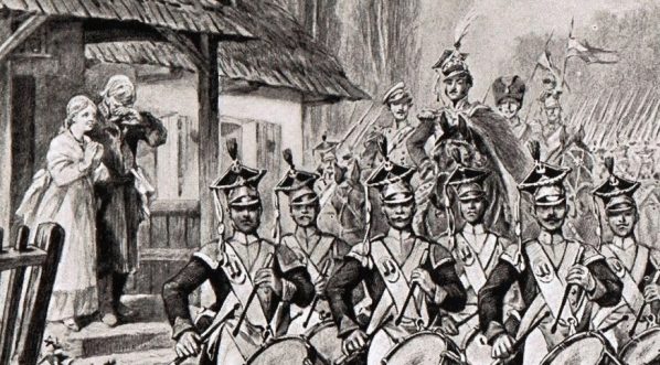  "Mówi ojciec do swej Basi cały zapłakany: Słuchaj jeno, pono nasi biją w tarabany" Juliusza Kossaka.  