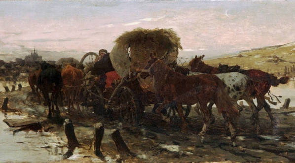  "Żydzi prowadzący konie na targ" Józefa Brandta.  