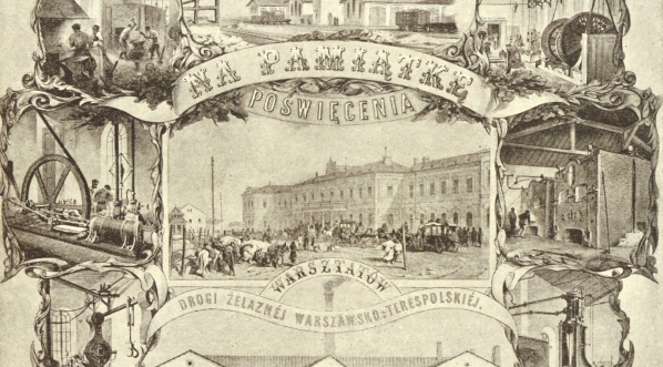  "Akwarela Juliusza Kossaka ofiarowana L. Kronenbergowi przez pracowników Dr. Żel. Warszawsko-Terespolskiej. "  