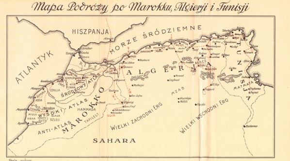  "Mapa Podróży po Marokku, Algieriji i Tunisji".  