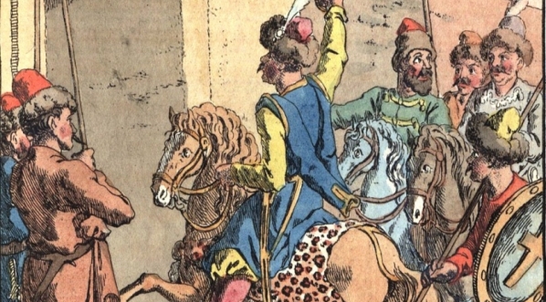  IV. Rok 1018 (Bolesław I wkracza do Kijowa, uderzając mieczem w  bramę miasta).  