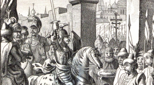  "Bolesław Chrobry wieżdża do zdobytego Kijowa przez Bramę Złotą".  