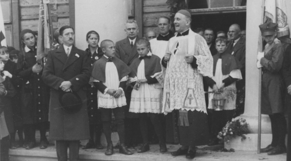  Uroczystość poświęcenia szkoły powszechnej w Nowej Wilejce.  