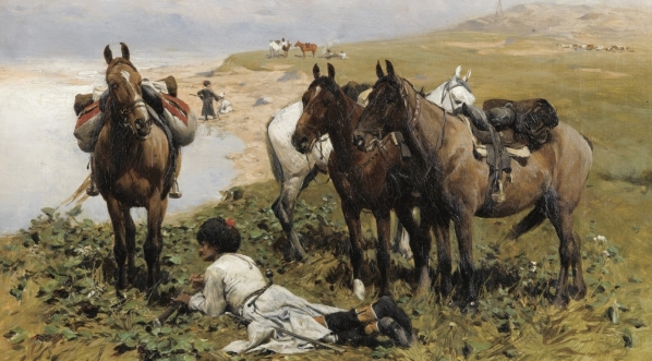  "Odpoczynek jeźdźców kaukaskich" Alfreda Wierusz-Kowalskiego.  