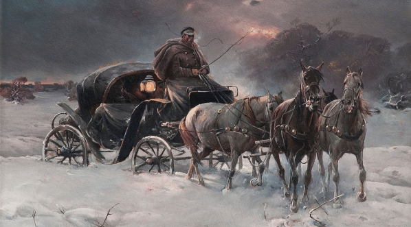  "Podróżnik w noc zimową" Alfreda Wierusz-Kowalskiego.  