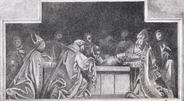  "Zwłoki św. Stanisława złożone w grobowcu".  